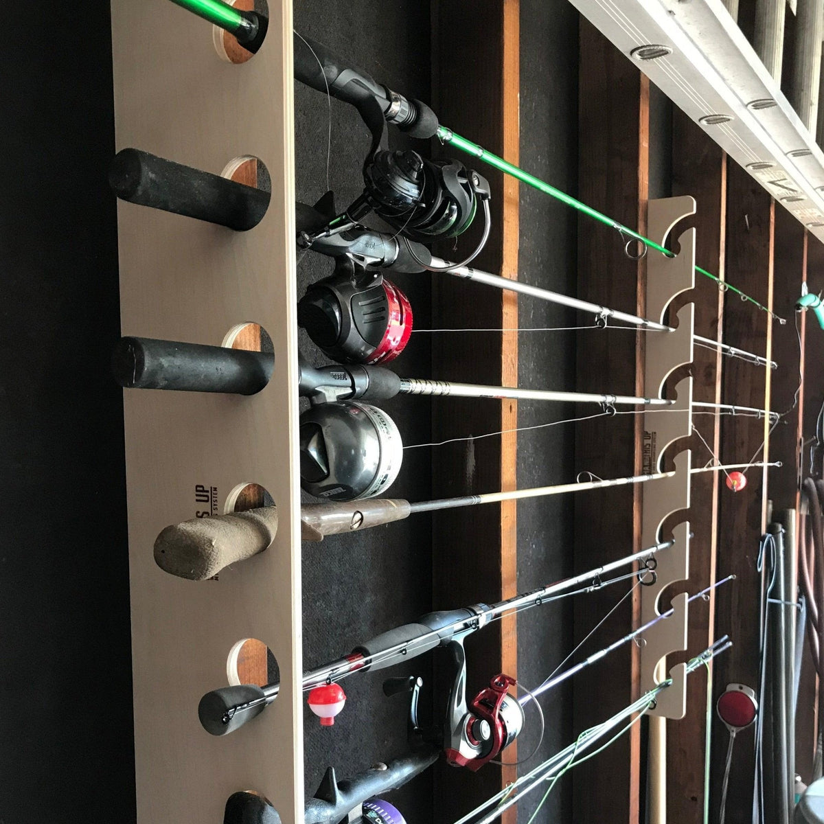 Fishing Rod Storage Rack (5 Sets) – Shed Organizer for Rods & Gear